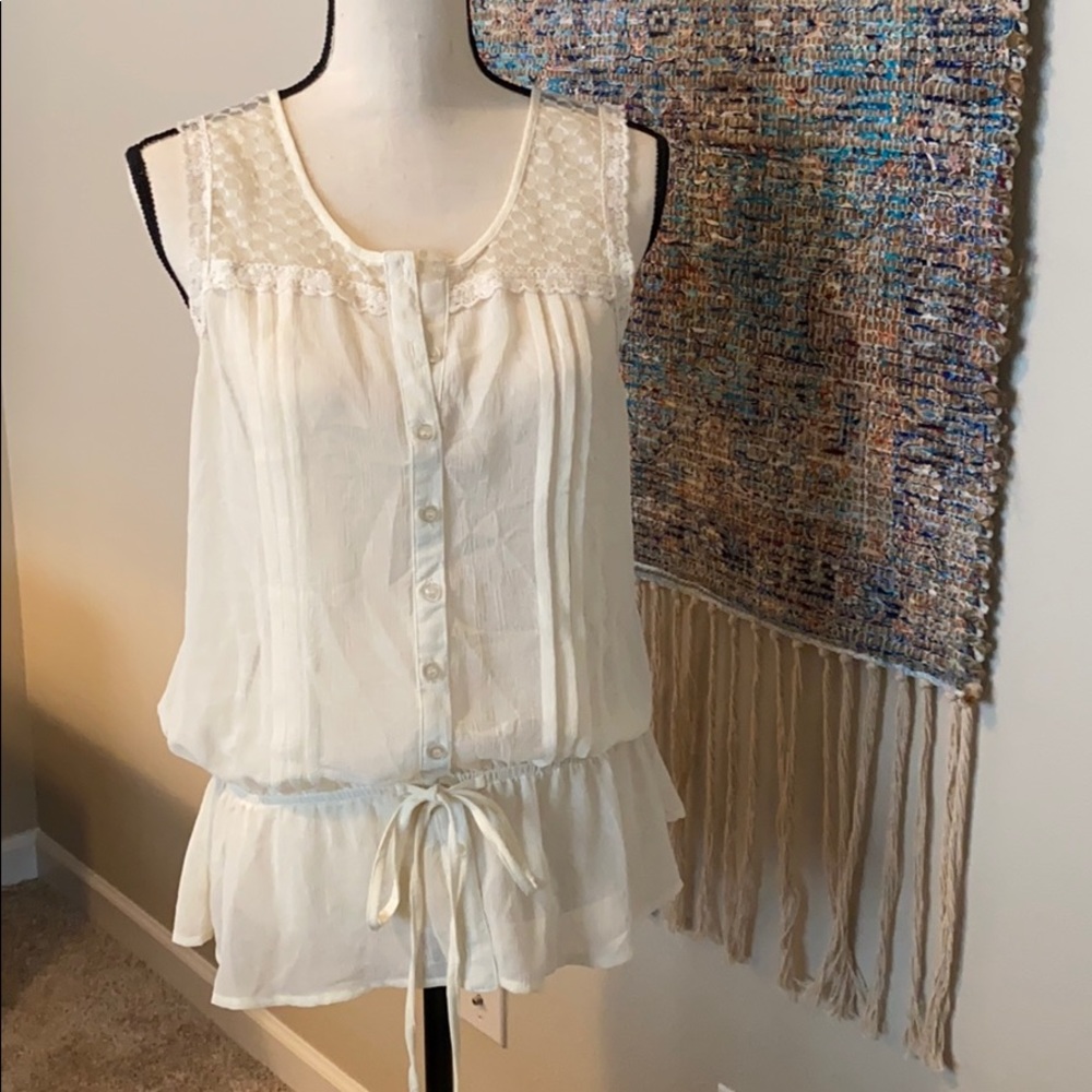 Cream lace summer top
